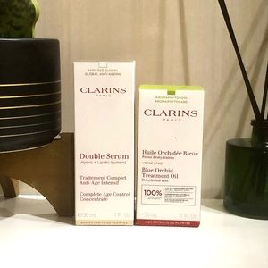 CLARINS DOUBLE SERUM 30ml & BLUE ORCHID FACE OIL